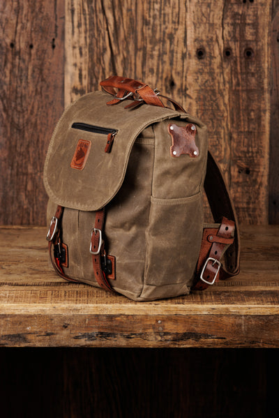 canvas backpack with leather straps Waxed Large a heavy Olive Waxed Canvas Backpack 2.0