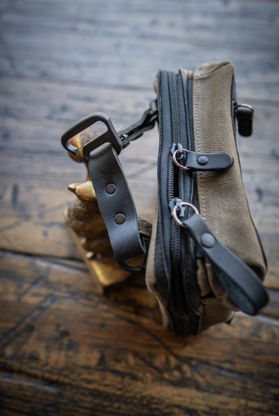 Waxed Olive Black Leather