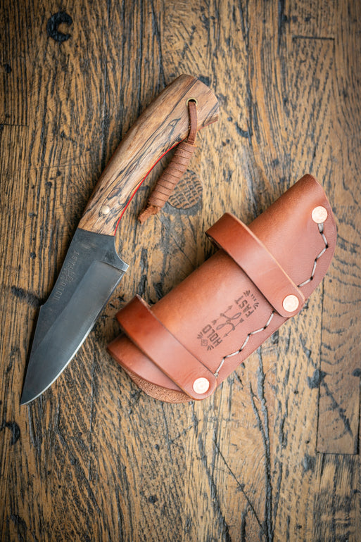 HF EDC Field Knife with Leather Sheath Hold Fast