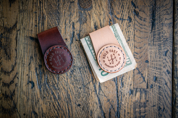 Magnetic Buttero Leather Money Clip