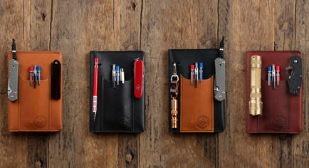 EDC Fieldbook | Leather Journal Cover and Pen Caddy for Every Day Carry