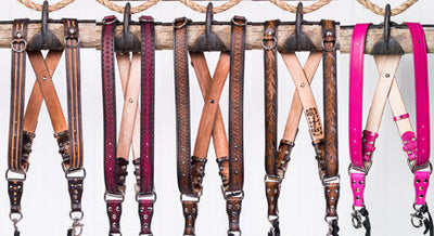 hand tooled MoneyMaker camera straps