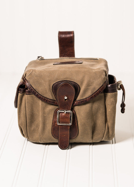 canvas leather camera backpack Explorer Lens Pouch | Waxed Canvas and Leather Lens Bag