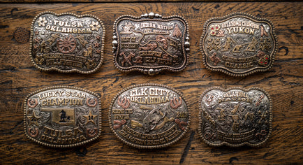 Old Rodeo Belt Buckle of a Bull Rider