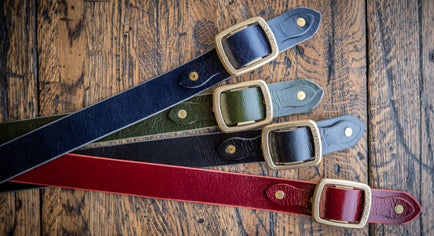 Four colors of the Slip Buckle Belt by HoldFast Gear